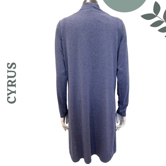 🛍️3/$40 Lightweight Longline Cardigan by Cyrus | Medium | Soft Stretch Knit Blue - Picture 3 of 7